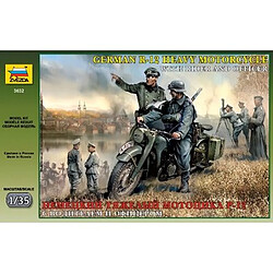 Zvezda Maquette Moto allemande R12 avec figurines