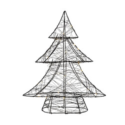 ECD Germany Arbre de Noël Décoratif à LED avec 30 LED Blanc Chaud, 40 cm de Haut, Métal, Fonctionne avec Piles, Décoration Artificiel Éclairage à Minuterie, Sapin de Noël avec Guirlande Lumineuse