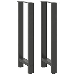 vidaXL Pieds de table basse anthracite 2 pcs 40x(100-101) cm acier