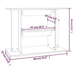 vidaXL Support pour aquarium noir 80x35x60 cm bois d'ingénierie pas cher