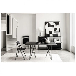 Inside 75 Table console extensible ouverture en livre HERMES pieds métal plateau noir largeur 140cm