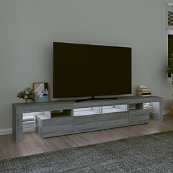 Avis Maison Chic Meubles TV avec lumières LED - Banc TV pour salon Sonoma gris 230x36,5x40 cm -MN96274