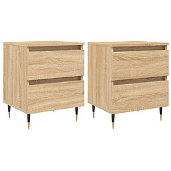 vidaXL Tables de chevet 2 pcs chêne sonoma 40x35x50 cm bois ingénierie