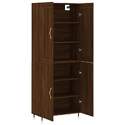 Avis vidaXL Buffet haut Chêne marron 69,5x34x180 cm Bois d'ingénierie