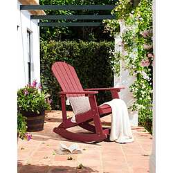 Beliani Chaise de jardin ADIRONDACK Bois d'ingénierie Rouge