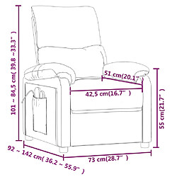 vidaXL Fauteuil de massage Gris foncé Tissu pas cher