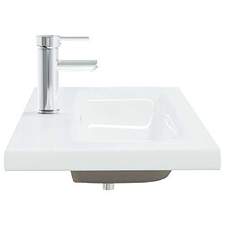 Avis vidaXL Lavabo encastré avec robinet 91x39x18 cm céramique blanc