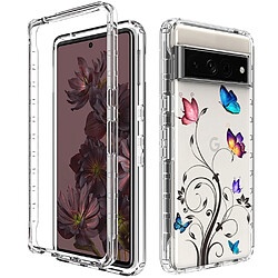 Coque en TPU anti-chute, antichoc pour votre Google Pixel 7 Pro 5G - Arbre et papillon