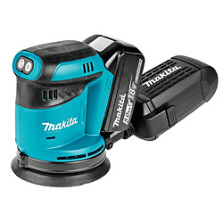 Makita DBO 180 RTJ Ponceuse excentrique sans fil 18V + 2x Batteries 5,0Ah + Chargeur + Coffret Makpac