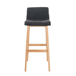 Decoshop26 Tabouret de bar x1 avec repose-pieds structure de 4 pieds en bois assise en tissu gris foncé 10_0004973