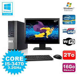 Lot PC Dell 7010 SFF Core I5-3470 3.2GHz 16Go 2000Go DVD Wifi W7 + Ecran 17 - Occasion