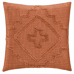 Coussin Déco Tufté Inca 40x40cm Terracotta