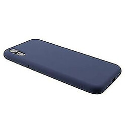 Universal Étui en silicone liquide bleu foncé doux pour votre Apple iPhone XR 6,1 pouces