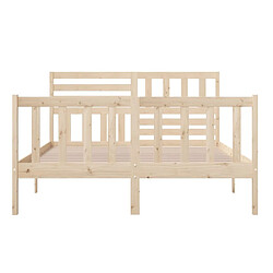 Maison Chic Lit adulte - Lit simple Cadre de lit,Structure du lit Contemporain Bois massif 150x200 cm Très grand -MN31283 pas cher