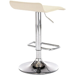 Decoshop26 Lot de 2 tabourets de bar en synthétique crème hauteur réglable avec repose-pieds chromé TDB10158