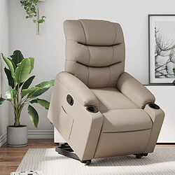 Maison Chic Fauteuil Relax pour salon, Fauteuil inclinable Cappuccino Similicuir -GKD24257