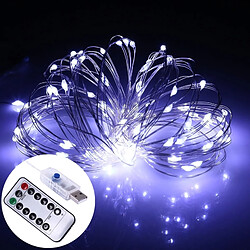 Wewoo Guirlande argent 10m 100 LEDs 8 Modes USB Fil Chaîne Lumière Fée Lampe Décorative avec 13 touches Télécommande, DC 5V Blanche