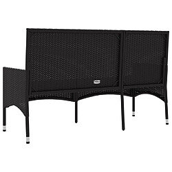 Acheter Helloshop26 Banc de jardin meuble de patio d'extérieur terrasse à 3 places avec coussins 140 x 51 x 85 cm noir résine tressée 02_0011791