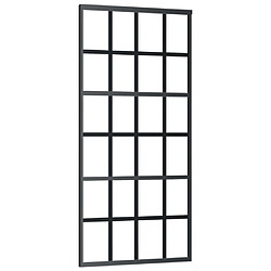 vidaXL Porte coulissante Verre ESG et aluminium 90x205 cm Noir