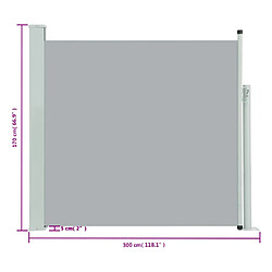 vidaXL Auvent latéral rétractable de patio 170x300 cm Gris pas cher