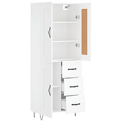 Avis vidaXL Buffet haut Blanc 69,5x34x180 cm Bois d'ingénierie