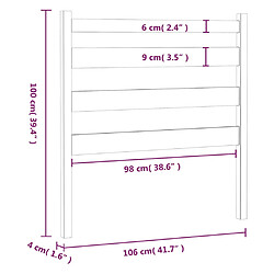 vidaXL Tête de lit Marron miel 106x4x100 cm Bois massif de pin pas cher