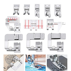 11 pièces Machine à coudre presseur pied Kit Hemmer pied ensemble adapté à la plupart des Machines à coudre à tige basse pas cher