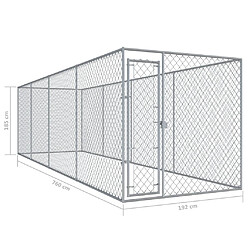 Helloshop26 Chenil extérieur cage enclos parc animaux chien d'extérieur pour chiens 760 x 192 x 185 cm 02_0000360 