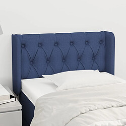 Maison Chic Tête de lit scandinave avec oreilles,meuble de chambre Bleu 83x16x78/88 cm Tissu -MN79728