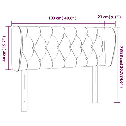 Acheter vidaXL Tête de lit avec oreilles Gris clair 103x23x78/88 cm Velours