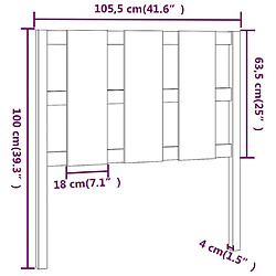 Acheter vidaXL Tête de lit Marron miel 105,5x4x100 cm Bois massif de pin