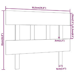 vidaXL Tête de lit Marron miel 93,5x3x81 cm Bois massif de pin pas cher