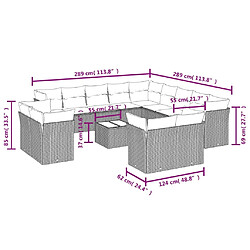 Avis Maison Chic Salon de jardin avec coussins 14 pcs | Ensemble de Table et chaises | Mobilier d'Extérieur beige résine tressée -GKD35850