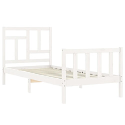 Acheter vidaXL Cadre de lit sans matelas blanc 90x200 cm bois de pin massif