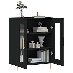 Avis vidaXL Buffet noir 69,5x34x90 cm bois d'ingénierie