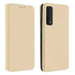 Avizar Housse Huawei P smart 2021 Étui Folio Portefeuille Fonction Support Or