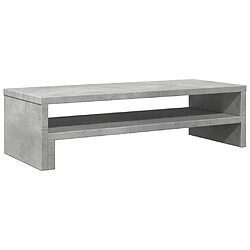 vidaXL Support de moniteur gris béton 54x22x15 cm bois d'ingénierie