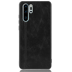 Wewoo Coque Pour Huawei P30 Pro antichoc couture peau de vache motif PC + PU + TPU cas noir