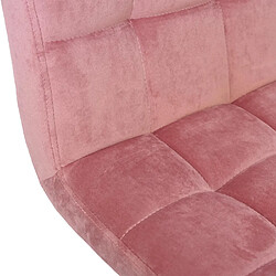 Mendler 2x Tabouret de bar HWC-G87, chaise bar/comptoir, réglable en hauteur ~ velours rose, pied noir pas cher