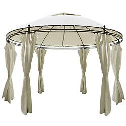 Maison Chic Tonnelle | Pergola ronde avec rideaux 3,5 x 2,7 m -GKD70309