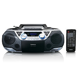 Lenco Radio portable DAB+/FM avec Bluetooth®, lecteur CD, cassettes et USB SCD-720SI Noir-Argent