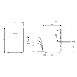 Acheter Lave Verre professionnel Combiné avec pompe de vidange - panier 500 x 500 mm - Elettrobar