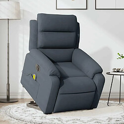 Maison Chic Fauteuil Relax pour salon, Fauteuil inclinable de massage électrique gris foncé velours -GKD66155