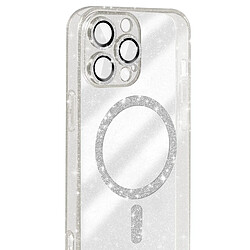 Avizar Coque MagSafe pour iPhone 14 Pro Max Silicone Pailleté Transparent