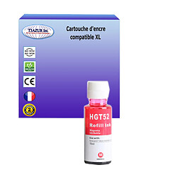 Bouteille d'encre compatible avec HP DeskJet GT5810, GT5820 remplace HP GT52- Magenta - 70ml - T3AZUR