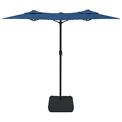 Acheter vidaXL Parasol de jardin à double tête avec LED bleu azuré 316x240 cm