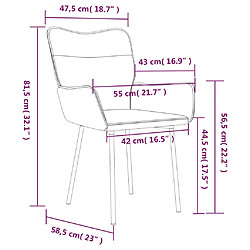 vidaXL Chaises à manger lot de 2 Noir Velours pas cher