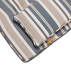 Acheter Beliani Lot de 2 coussins en tissu bleu et beige pour chaises de jardin MAUI