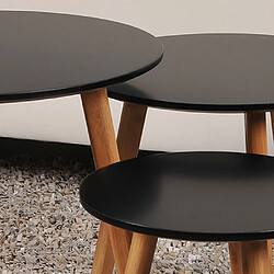 Lot de 3 tables basses gigognes VENUS / Noir