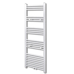 Helloshop26 Radiateur sèche-serviettes circulation d'eau chaude hauteur 116 cm salle de bain blanc 3202016